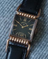 Vintage Lord Elgin pink hinged lug driver's watch